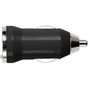 Plastic car power adapter, black