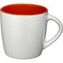 Aztec 340 ml ceramic mug, White,Orange