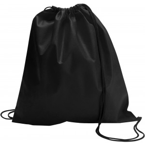 Nonwoven (80 gr/m2) drawstring backpack Nico, black (Backpacks)
