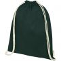 Orissa 100 g/m2 GOTS organic cotton drawstring backpack 5L, Dark green
