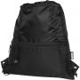 Adventure recycled insulated drawstring bag 9L, Solid black