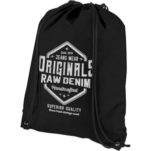 Evergreen non-woven drawstring backpack, solid black (Backpacks)