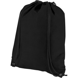 Evergreen non-woven drawstring backpack, solid black (Backpacks)