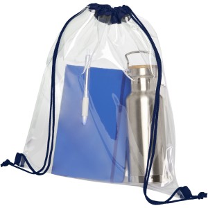 Lancaster transparent drawstring backpack, Navy, Transparent clear (Backpacks)