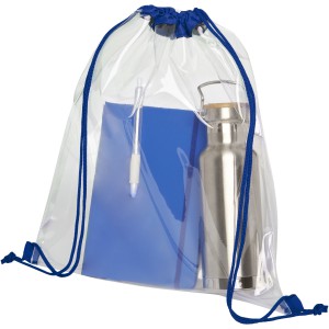 Lancaster transparent drawstring backpack, Royal blue, Transparent clear (Backpacks)