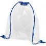 Lancaster transparent drawstring backpack, Royal blue, Transparent clear