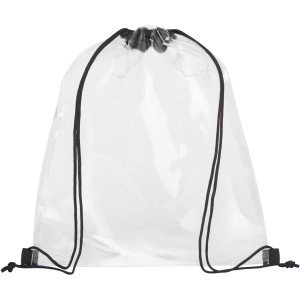 Lancaster transparent drawstring backpack, solid black (Backpacks)