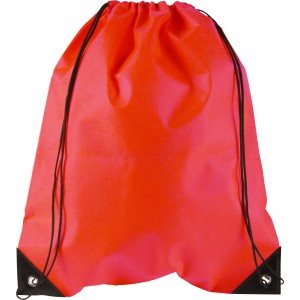 Nonwoven (80 gr/m2) drawstring backpack Nathalie, red (Backpacks)