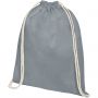 Oregon 100 g/m2 cotton drawstring backpack, Grey