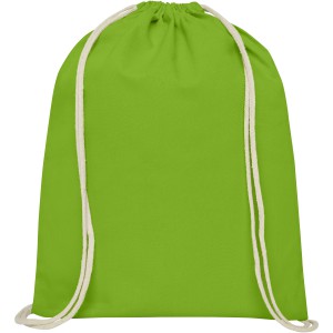 Oregon 140 g/m2 cotton drawstring backpack, Lime (Backpacks)