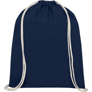 Oregon 140 g/m2 cotton drawstring backpack, Navy (Backpacks)
