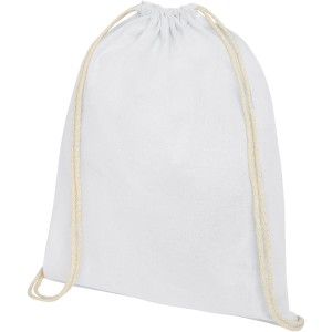 Oregon 140 g/m2 cotton drawstring backpack, White (Backpacks)