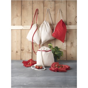 Oregon cotton drawstring backpack, Red (Backpacks)