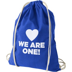 Oregon cotton drawstring backpack, Royal blue (Backpacks)