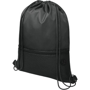 Oriole mesh drawstring backpack, Solid black (Backpacks)