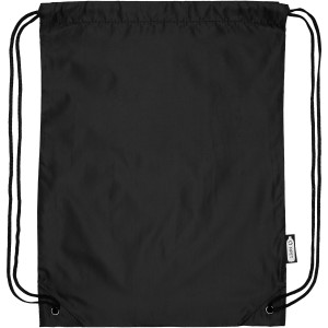 Oriole RPET drawstring backpack, solid black (Backpacks)