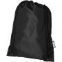 Oriole RPET drawstring backpack, solid black