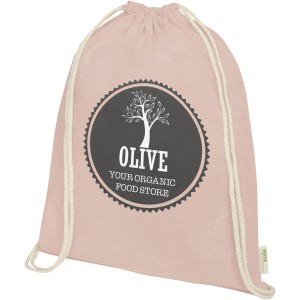 Orissa 100 g/m2 GOTS organic cotton drawstring backpack 5L, Rose gold (Backpacks)