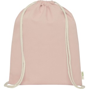 Orissa 100 g/m2 GOTS organic cotton drawstring backpack 5L, Rose gold (Backpacks)