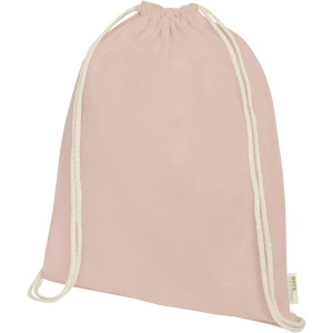 Orissa 140 g/m2 GOTS organic cotton drawstring backpack 5L, Rose gold (Backpacks)