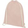 Orissa 140 g/m2 GOTS organic cotton drawstring backpack 5L, Rose gold