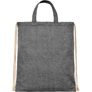 Pheebs 210 g/m2 recycled drawstring backpack, Heather black (Backpacks)