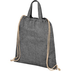 Pheebs 210 g/m2 recycled drawstring backpack, Heather black (Backpacks)