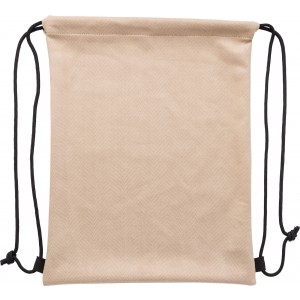 Polyester (210D) drawstring backpack Cassandra, khaki (Backpacks)