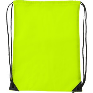 Polyester (210D) drawstring backpack, fluor yellow (Backpacks)