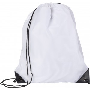 Polyester (210D) drawstring backpack, white (Backpacks)