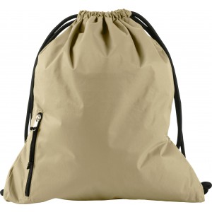 Pongee (190T) drawstring backpack Elise, khaki (Backpacks)