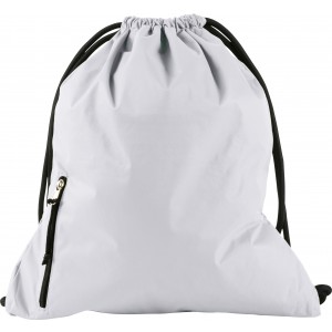 Pongee (190T) drawstring backpack Elise, white (Backpacks)
