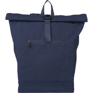 Recycled polycotton (330 gsm) rolltop backpack Thaddeus, blu