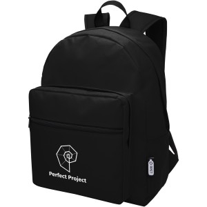 Retrend RPET backpack, Solid black (Backpacks)