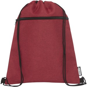 Ross RPET drawstring backpack, Heather dark red (Backpacks)