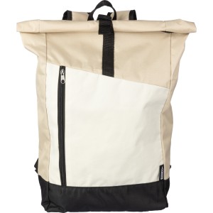 rPET (600D) roll-top backpack Marlene, beige