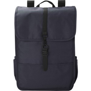 RPET Polyester (300D) flap backpack Lyric, blue (Backpacks)