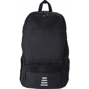 RPET polyester multi-functional backpack Sebastian, black (Backpacks)