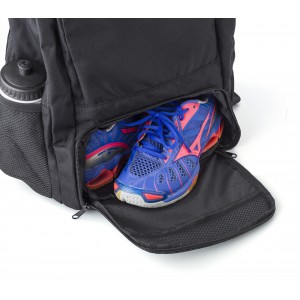 RPET polyester multi-functional backpack Sebastian, black (Backpacks)