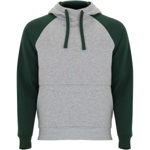 Badet kids two-tone hoodie, Heather grey, Bottle green (Pullovers)