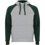 Badet kids two-tone hoodie, Heather grey, Bottle green