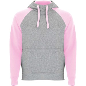 Badet unisex two-tone hoodie, Heather grey, Light pink (Pullovers)