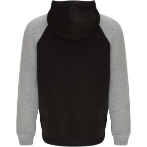 Badet unisex two-tone hoodie, Solid black, Heather grey (Pullovers)