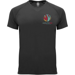 Bahrain short sleeve men's sports t-shirt, Solid black (T-shirt, mixed fiber, synthetic)