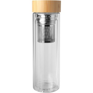 Bailey 400 ml borsilicate glass infuser bottle with bamboo l (Glasses)