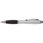 Ballpen with black rubber grip and stylus, silver (2430-32)