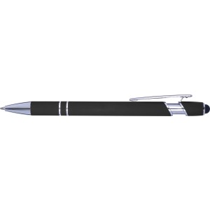 Ballpen with rubber finish, black (Plastic pen)