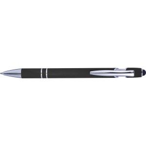 Ballpen with rubber finish, black (Plastic pen)