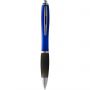 Nash ballpoint pen with coloured barrel and black grip, Blue, solid black