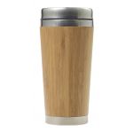 Bamboo and stainless steel travel cup Sabine, brown (8947-11)